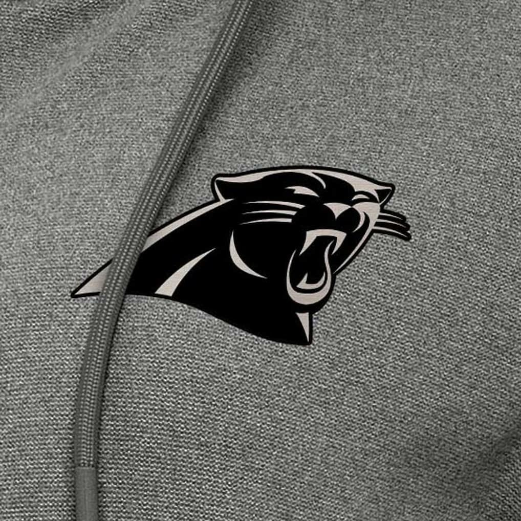 Carolina Panthers Antigua Women's Seeker Full-Zip Hoodie Jacket Heather Black - NFL