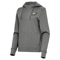 Philadelphia Eagles Antigua Women's Justice Pullover Hoodie Heather Black - NFL