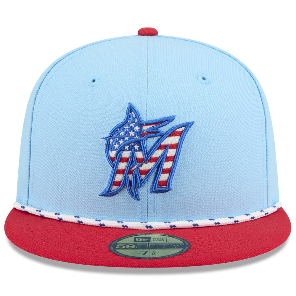 Miami Marlins New Era 2025 Fourth of July 59FIFTY Fitted Hat Clearance