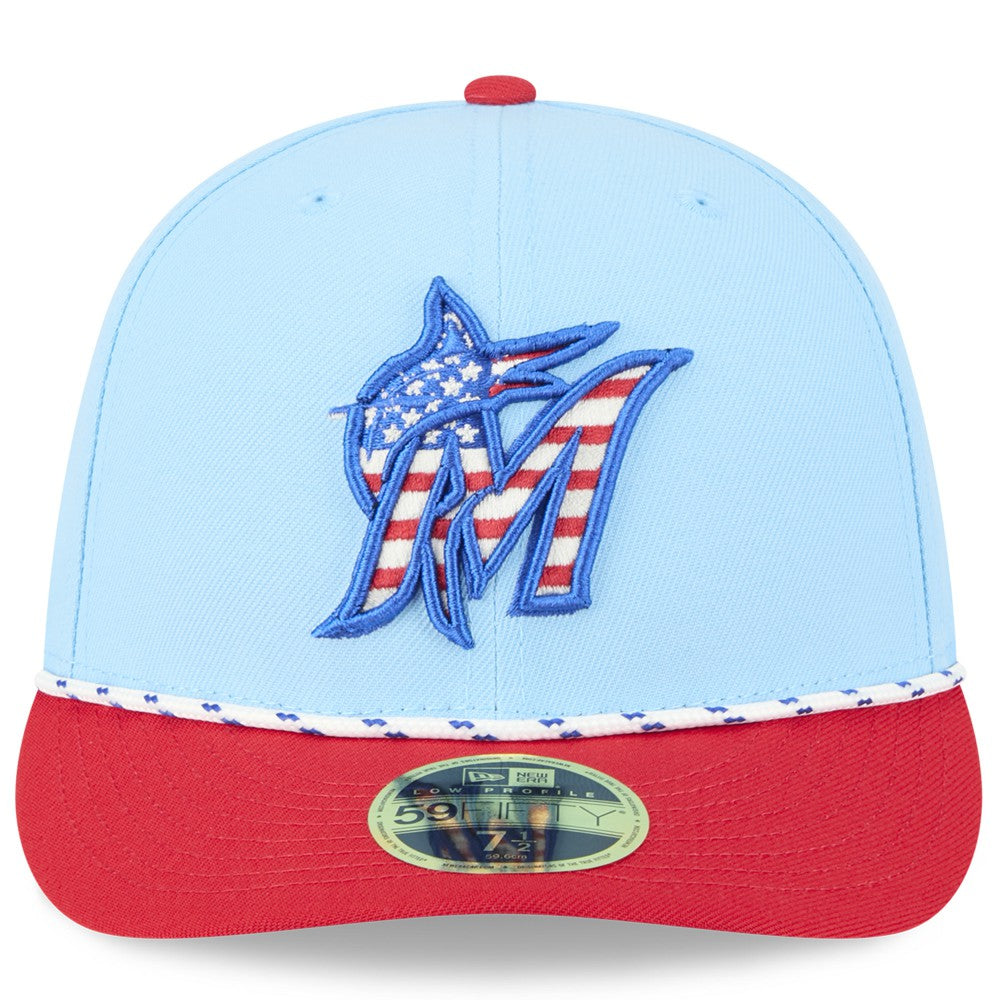 Miami Marlins New Era 2025 Fourth of July Low Profile 59FIFTY Fitted Hat Sale