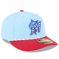 Miami Marlins New Era 2025 Fourth of July Low Profile 59FIFTY Fitted Hat Sale