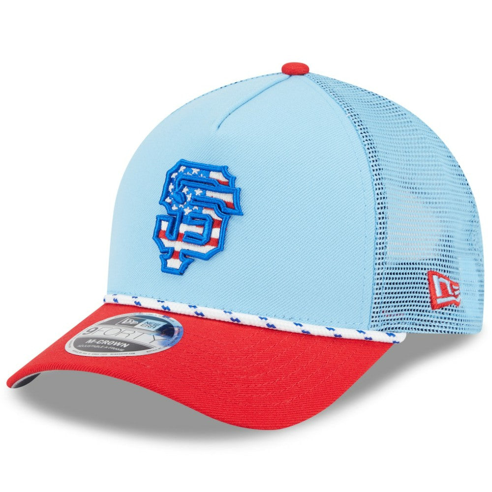 San Francisco Giants New Era 2025 Fourth of July 9FORTY A-Frame M-Crown Adjustable Trucker Hat Near Me