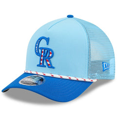 Colorado Rockies New Era 2025 Fourth of July 9FORTY A-Frame M-Crown Adjustable Trucker Hat Clearance