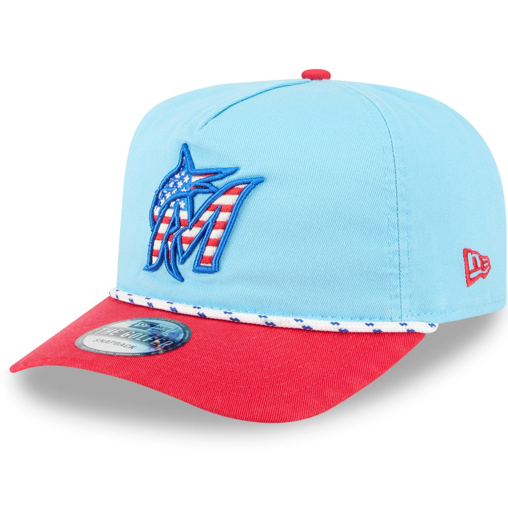 Miami Marlins New Era 2025 Fourth of July Golfer Snapback Hat Clearance