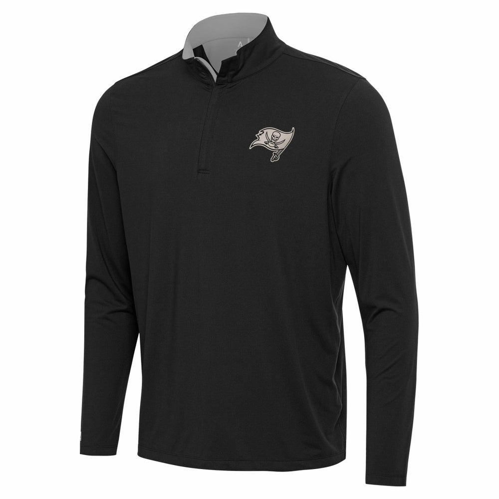 Tampa Bay Buccaneers Antigua Content Quarter-Zip Pullover Top Black - NFL