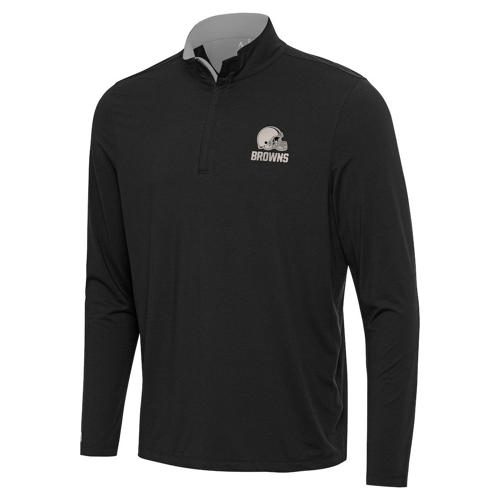 Cleveland Browns Antigua Content Quarter-Zip Pullover Top Black - NFL