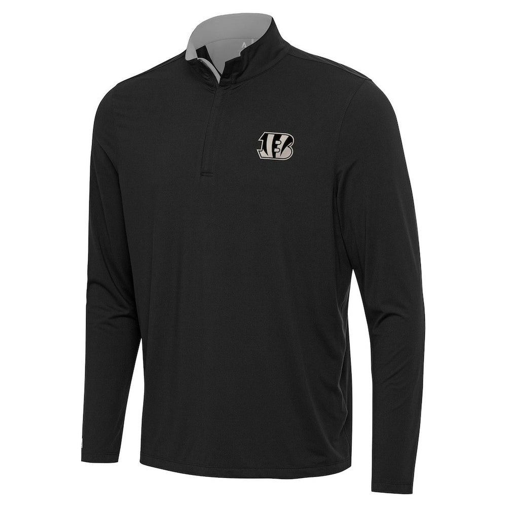 Cincinnati Bengals Antigua Content Quarter-Zip Pullover Top Black - NFL
