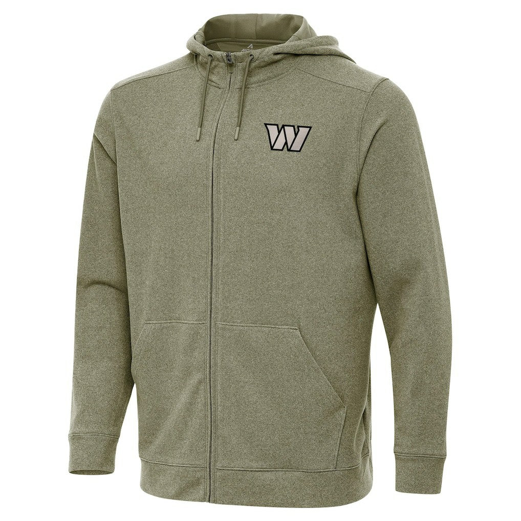 Washington Commanders Antigua Effortless Full-Zip Hoodie Jacket Olive - NFL