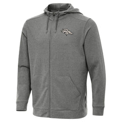 Denver Broncos Antigua Effortless Full-Zip Hoodie Jacket Heather Black - NFL