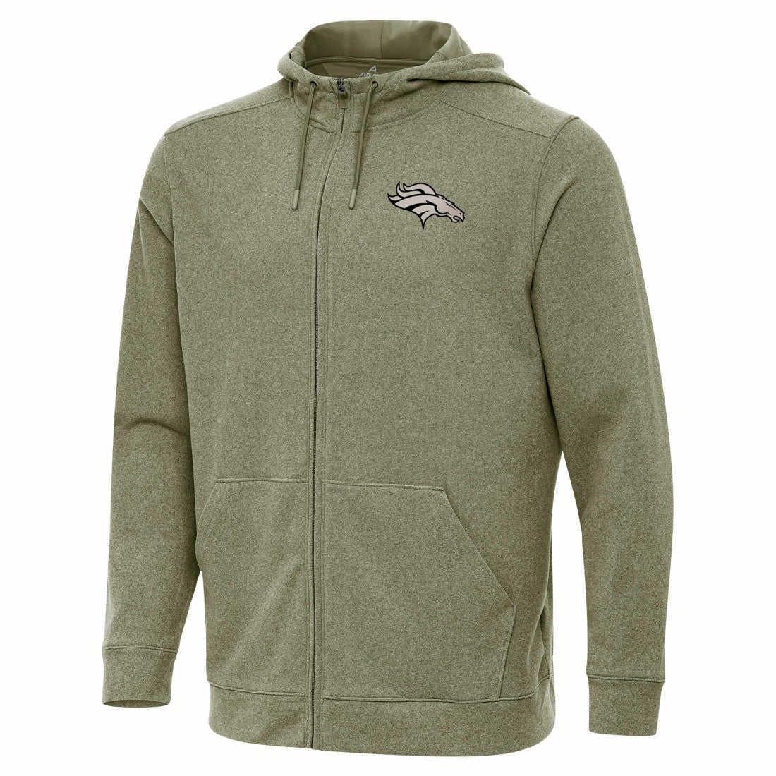 Denver Broncos Antigua Effortless Full-Zip Hoodie Jacket Olive - NFL