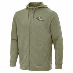 Denver Broncos Antigua Effortless Full-Zip Hoodie Jacket Olive - NFL