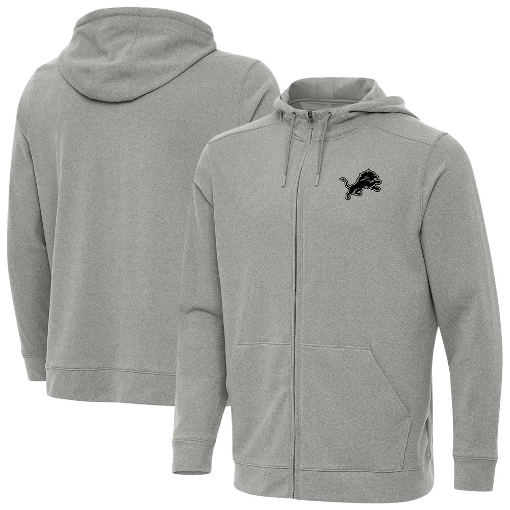 Detroit Lions Antigua Effortless Full-Zip Hoodie Jacket Heather Gray - NFL