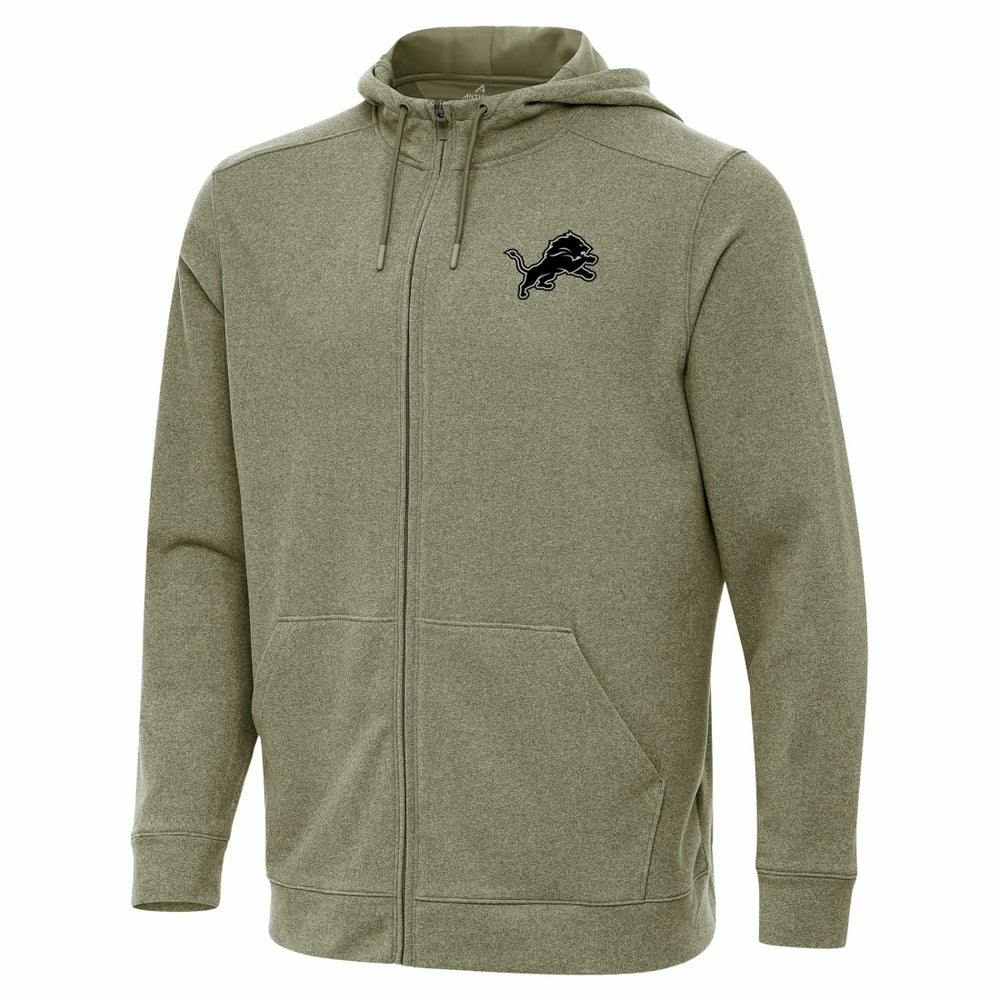 Detroit Lions Antigua Effortless Full-Zip Hoodie Jacket Olive - NFL
