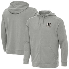 Green Bay Packers Antigua Effortless Full-Zip Hoodie Jacket Heather Gray - NFL