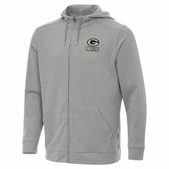 Green Bay Packers Antigua Effortless Full-Zip Hoodie Jacket Heather Gray - NFL