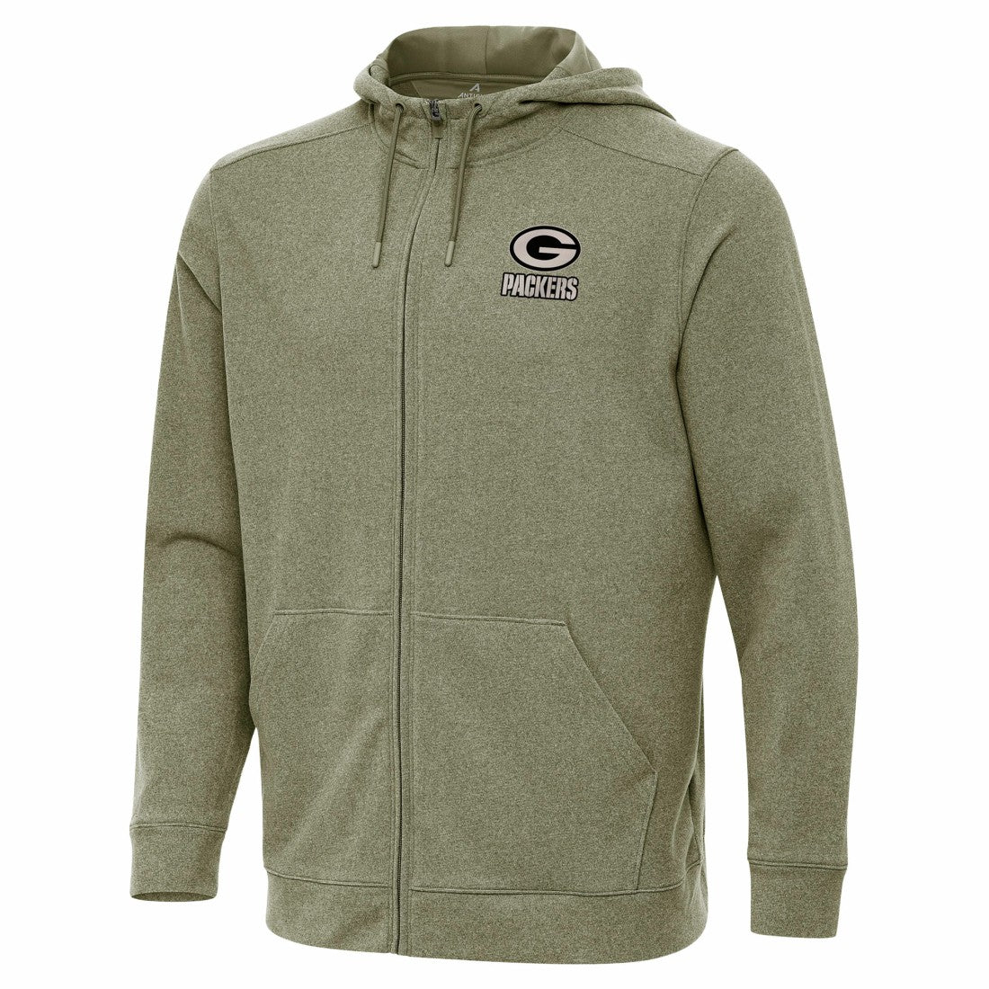 Green Bay Packers Antigua Effortless Full-Zip Hoodie Jacket Olive - NFL