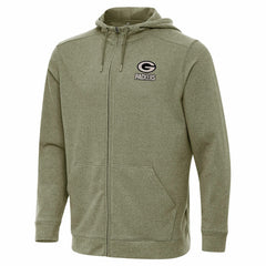 Green Bay Packers Antigua Effortless Full-Zip Hoodie Jacket Olive - NFL