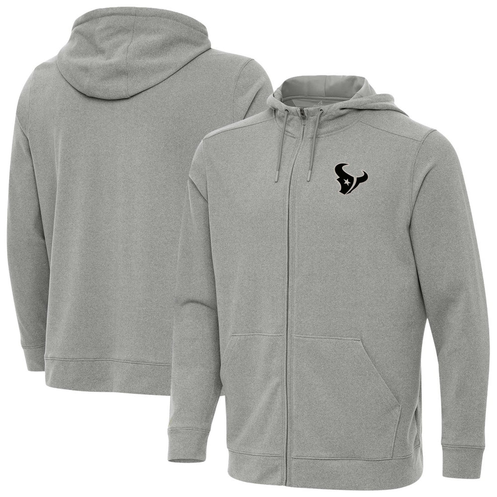 Houston Texans Antigua Effortless Full-Zip Hoodie Jacket Heather Gray - NFL