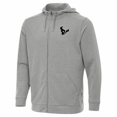 Houston Texans Antigua Effortless Full-Zip Hoodie Jacket Heather Gray - NFL