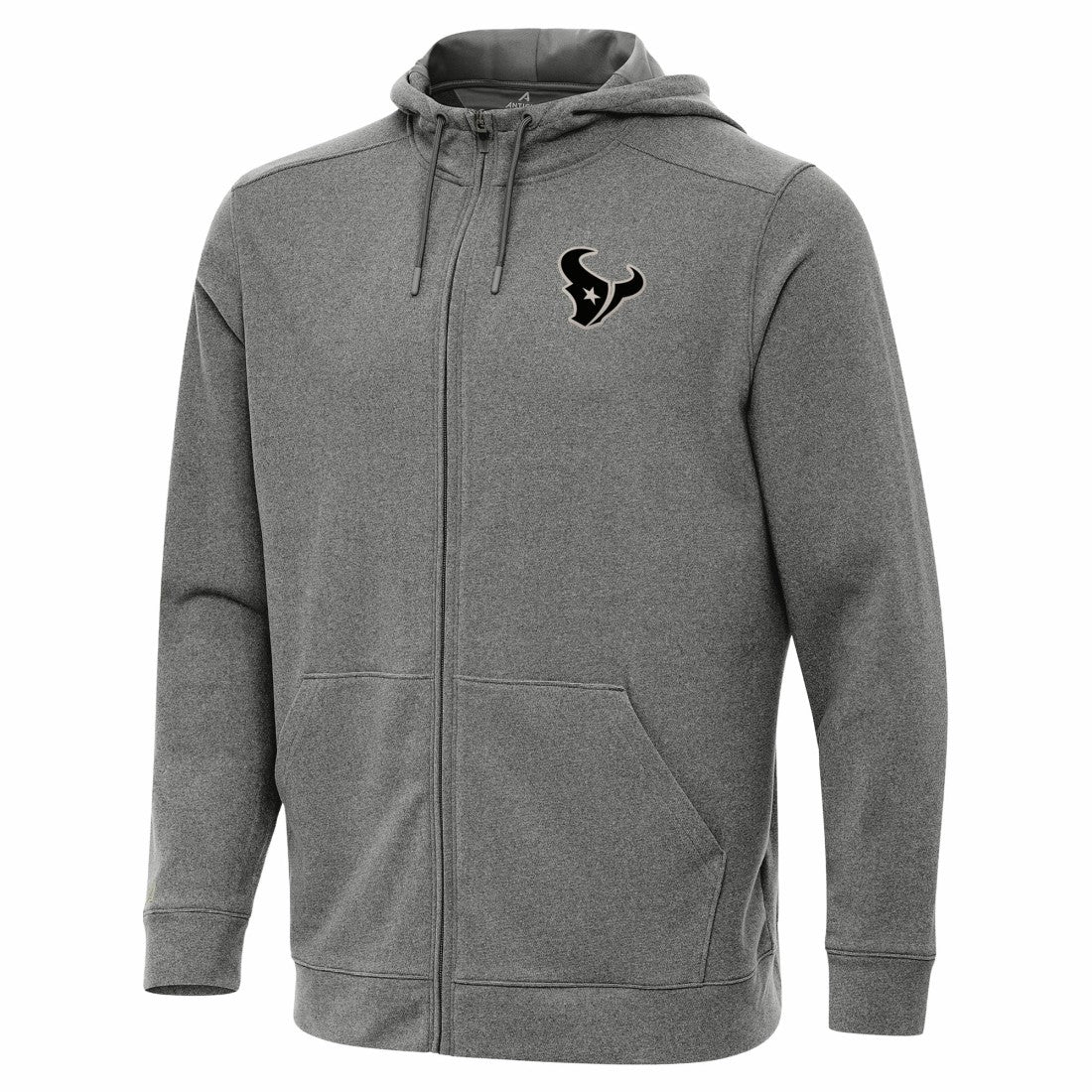 Houston Texans Antigua Effortless Full-Zip Hoodie Jacket Heather Black - NFL