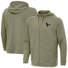 Houston Texans Antigua Effortless Full-Zip Hoodie Jacket Olive - NFL