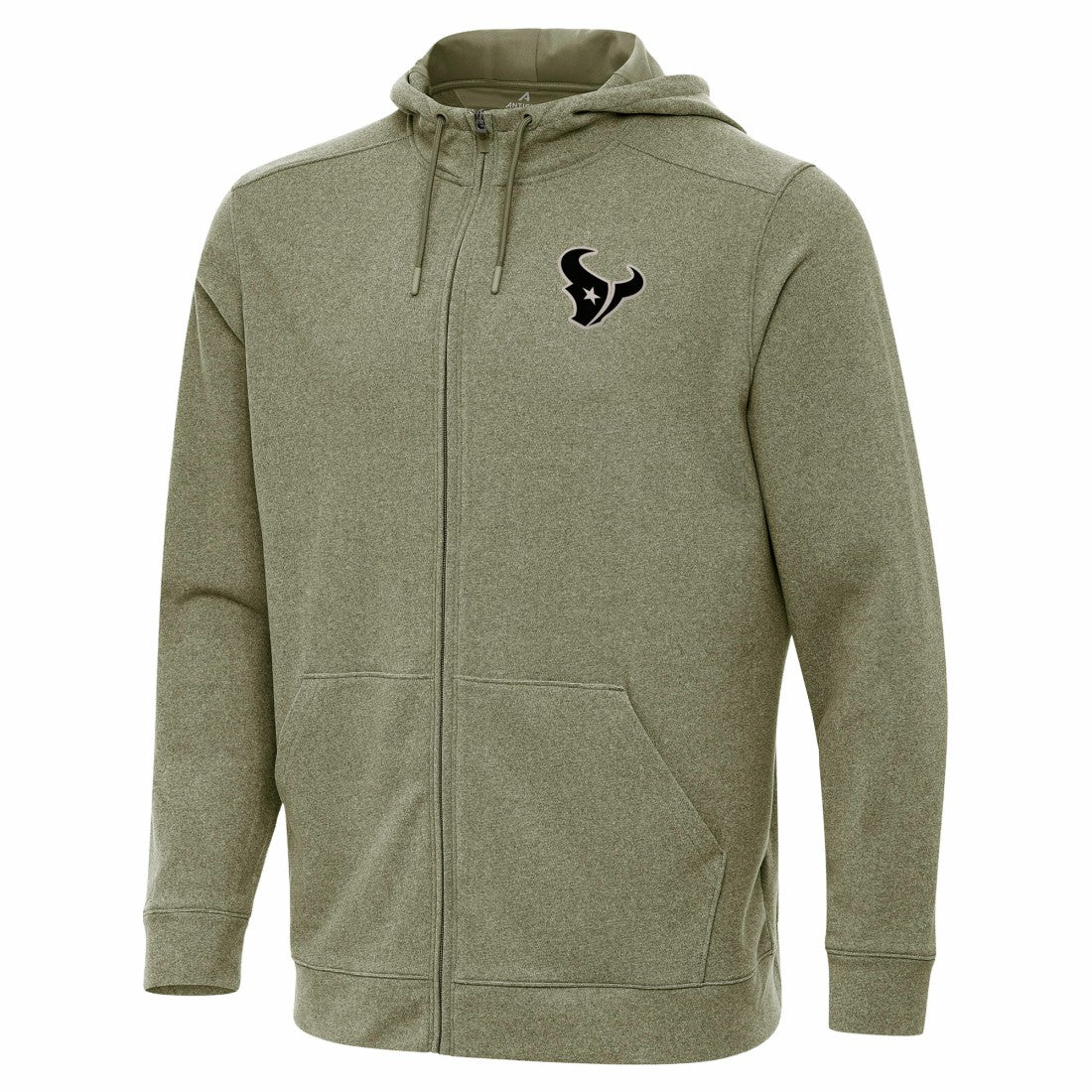 Houston Texans Antigua Effortless Full-Zip Hoodie Jacket Olive - NFL