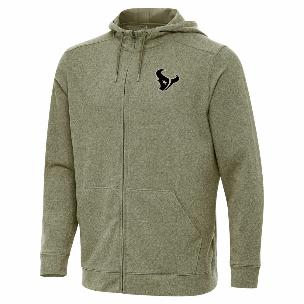 Houston Texans Antigua Effortless Full-Zip Hoodie Jacket Olive - NFL