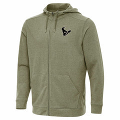 Houston Texans Antigua Effortless Full-Zip Hoodie Jacket Olive - NFL