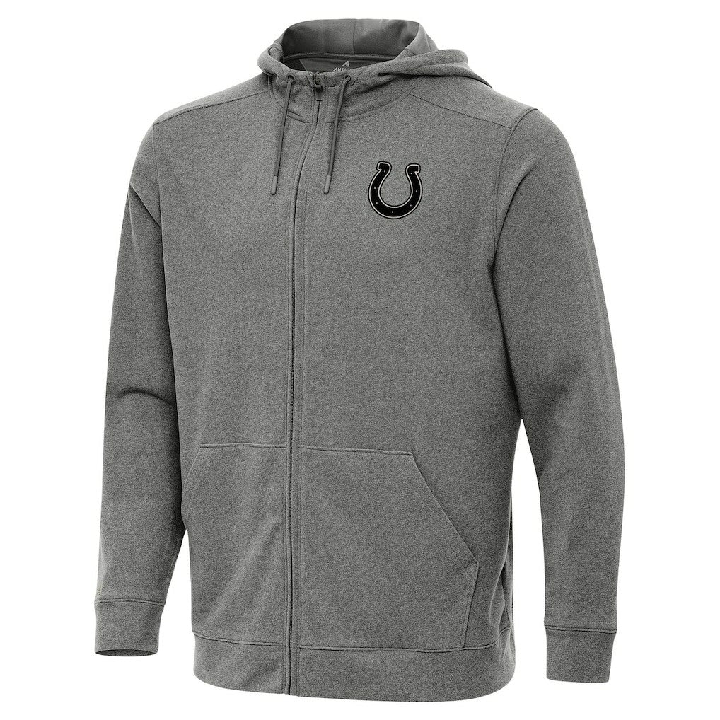 Indianapolis Colts Antigua Effortless Full-Zip Hoodie Jacket Heather Black - NFL