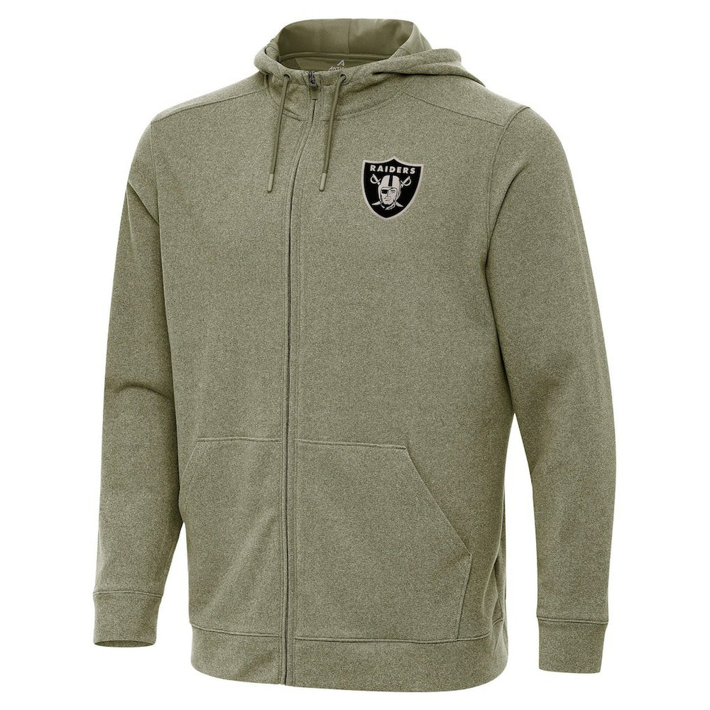 Las Vegas Raiders Antigua Effortless Full-Zip Hoodie Jacket Olive - NFL