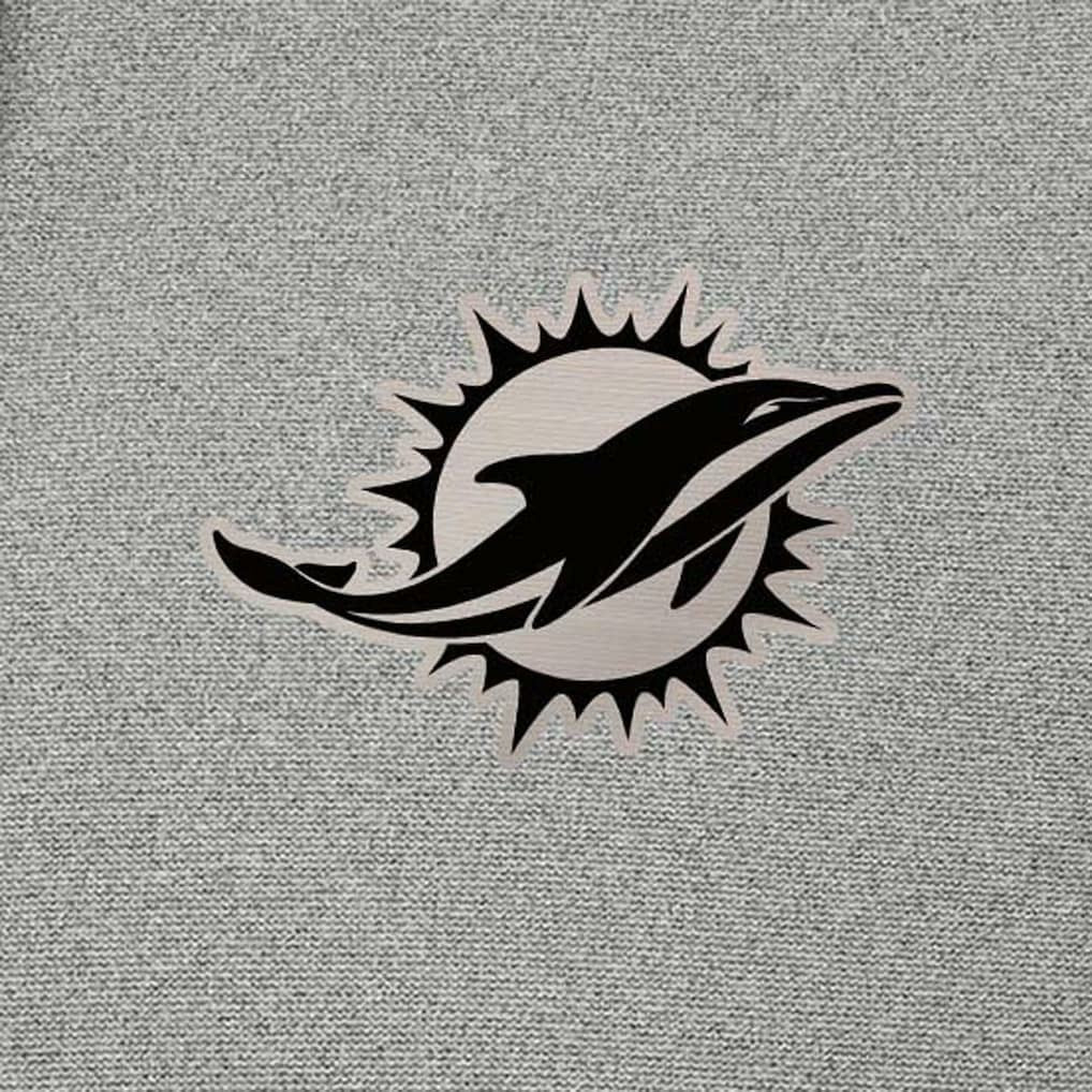 Miami Dolphins Antigua Effortless Full-Zip Hoodie Jacket Heather Gray - NFL