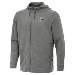 Minnesota Vikings Antigua Effortless Full-Zip Hoodie Jacket Heather Black - NFL