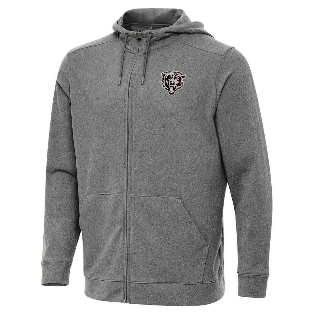 Chicago Bears Antigua Effortless Full-Zip Hoodie Jacket Heather Black - NFL