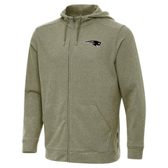 New England Patriots Antigua Effortless Full-Zip Hoodie Jacket Olive - NFL
