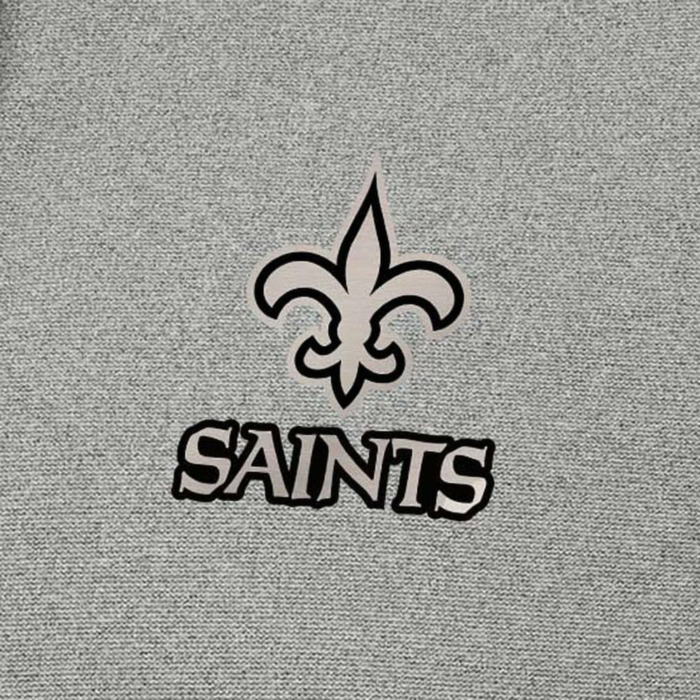 New Orleans Saints Antigua Effortless Full-Zip Hoodie Jacket Heather Gray - NFL