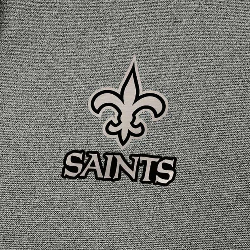 New Orleans Saints Antigua Effortless Full-Zip Hoodie Jacket Heather Black - NFL