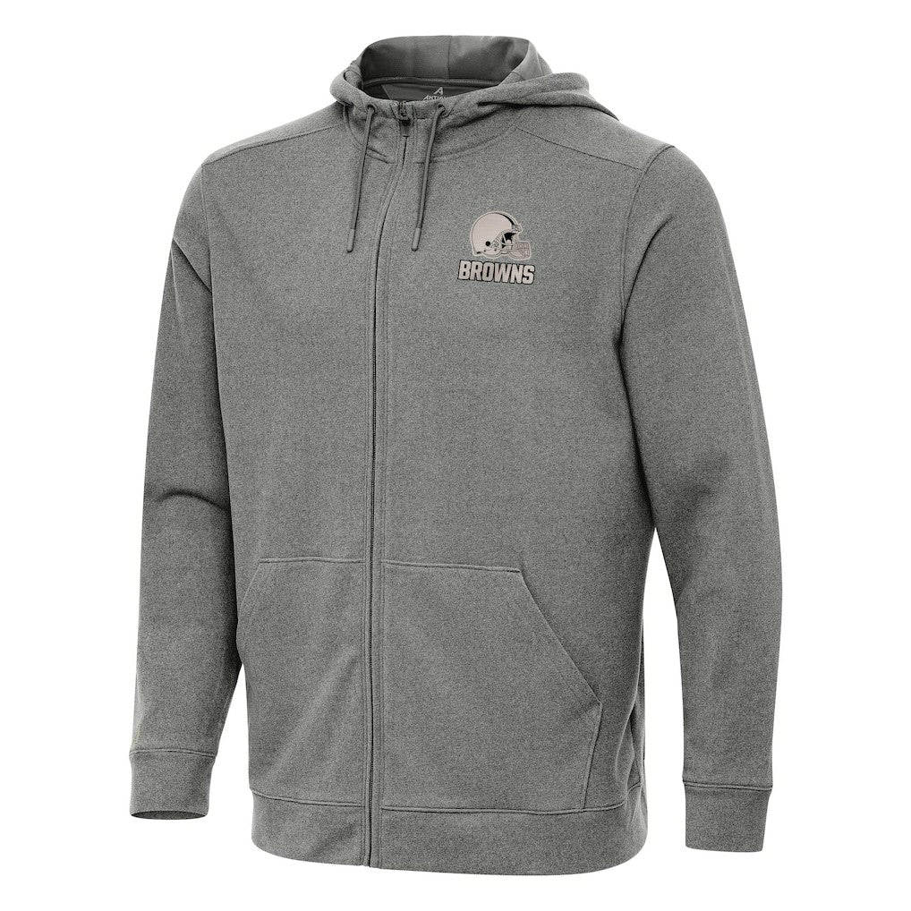 Cleveland Browns Antigua Effortless Full-Zip Hoodie Jacket Heather Black - NFL
