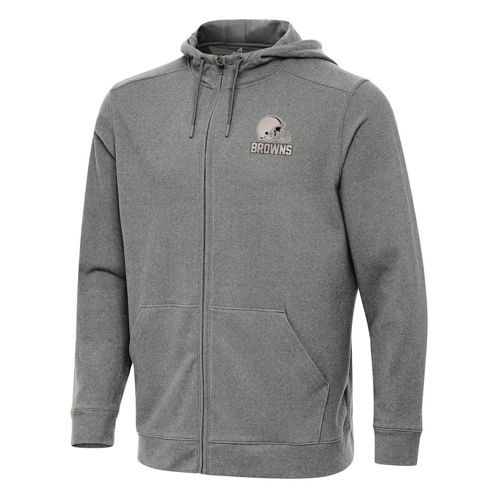 Cleveland Browns Antigua Effortless Full-Zip Hoodie Jacket Heather Black - NFL