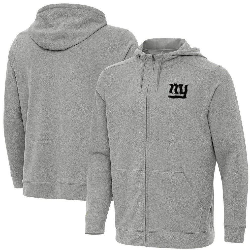 New York Giants Antigua Effortless Full-Zip Hoodie Jacket Heather Gray - NFL