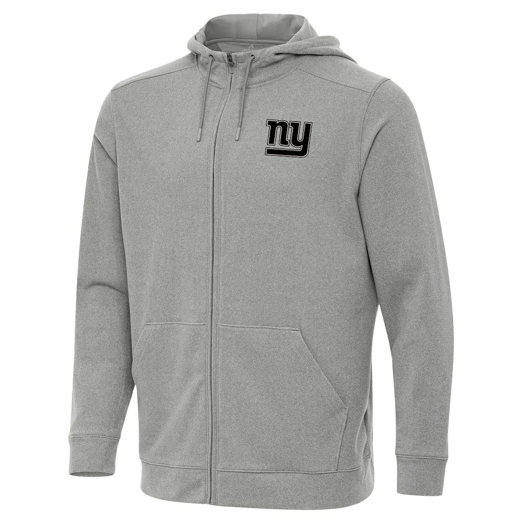 New York Giants Antigua Effortless Full-Zip Hoodie Jacket Heather Gray - NFL