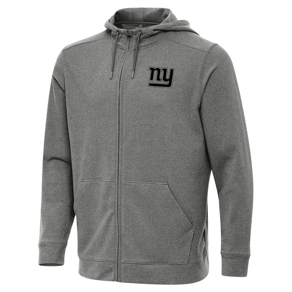 New York Giants Antigua Effortless Full-Zip Hoodie Jacket Heather Black - NFL