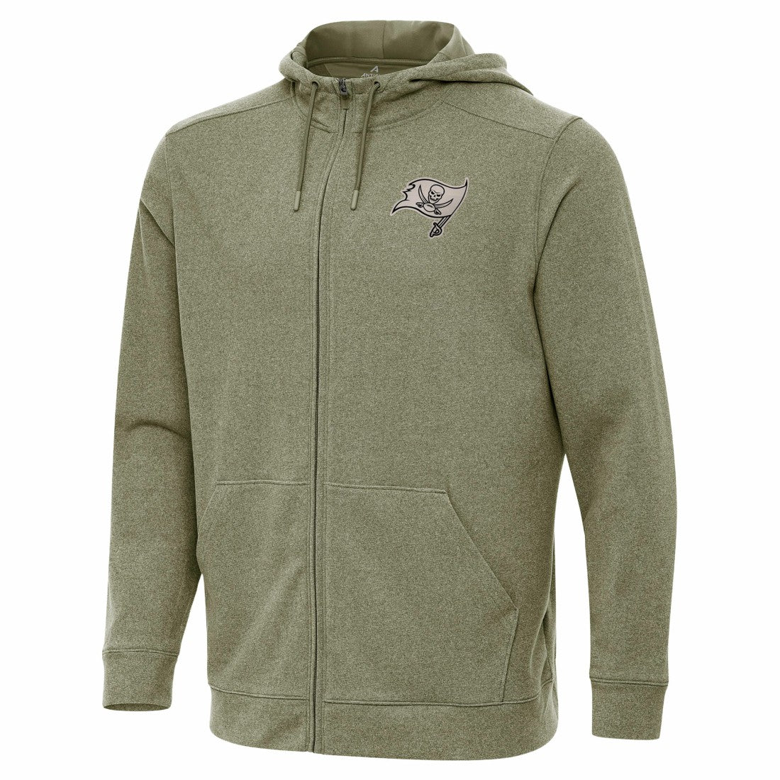Tampa Bay Buccaneers Antigua Effortless Full-Zip Hoodie Jacket Olive - NFL
