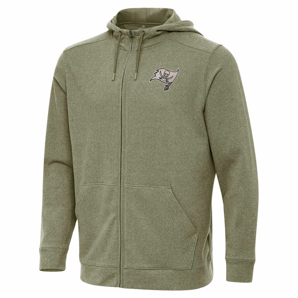 Tampa Bay Buccaneers Antigua Effortless Full-Zip Hoodie Jacket Olive - NFL