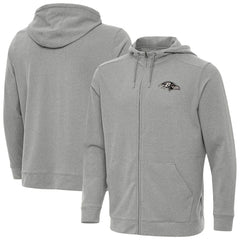 Baltimore Ravens Antigua Effortless Full-Zip Hoodie Jacket Heather Gray - NFL