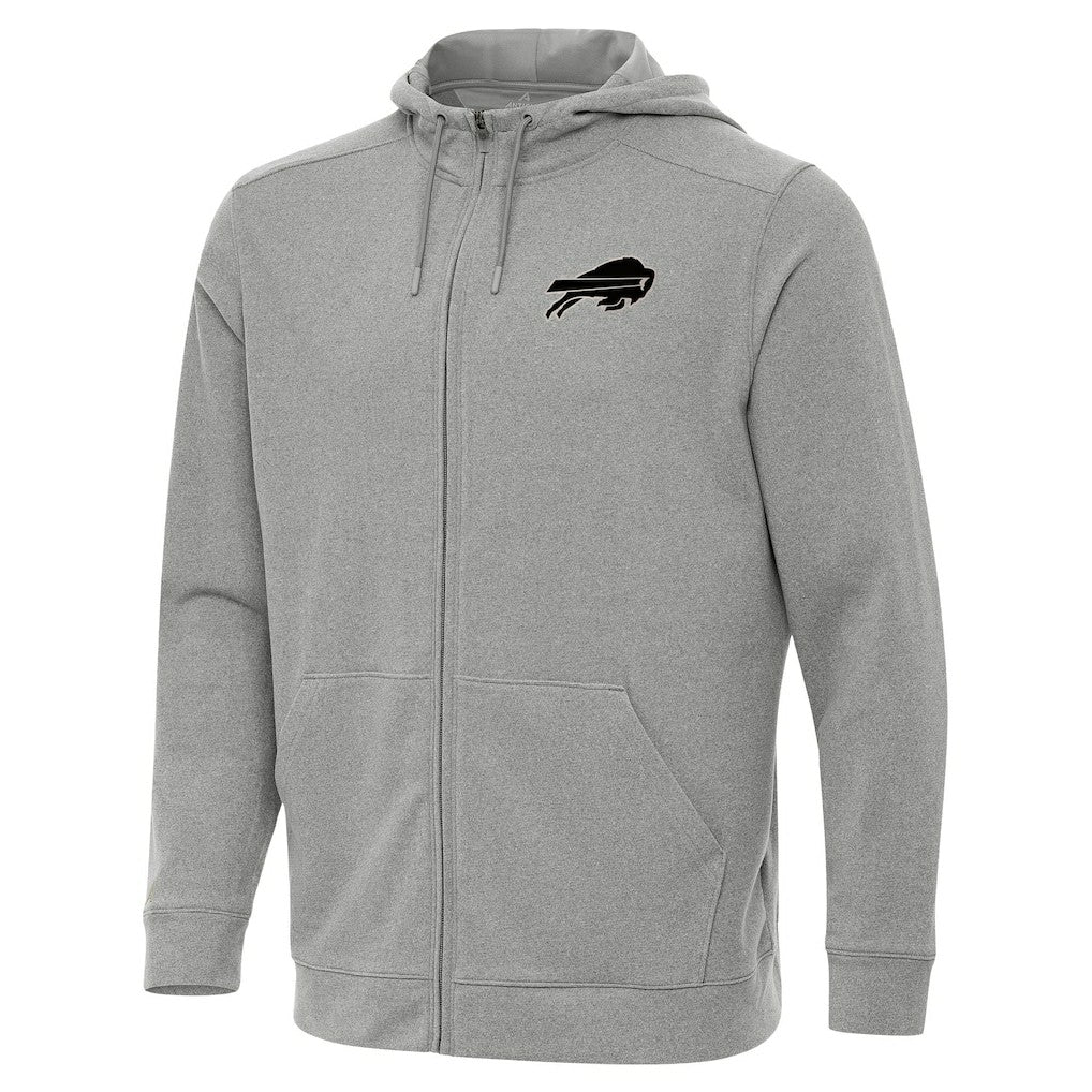 Buffalo Bills Antigua Effortless Full-Zip Hoodie Jacket Heather Gray - NFL