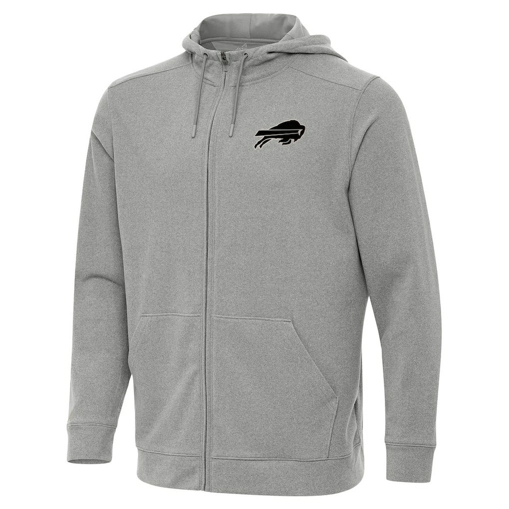 Buffalo Bills Antigua Effortless Full-Zip Hoodie Jacket Heather Gray - NFL