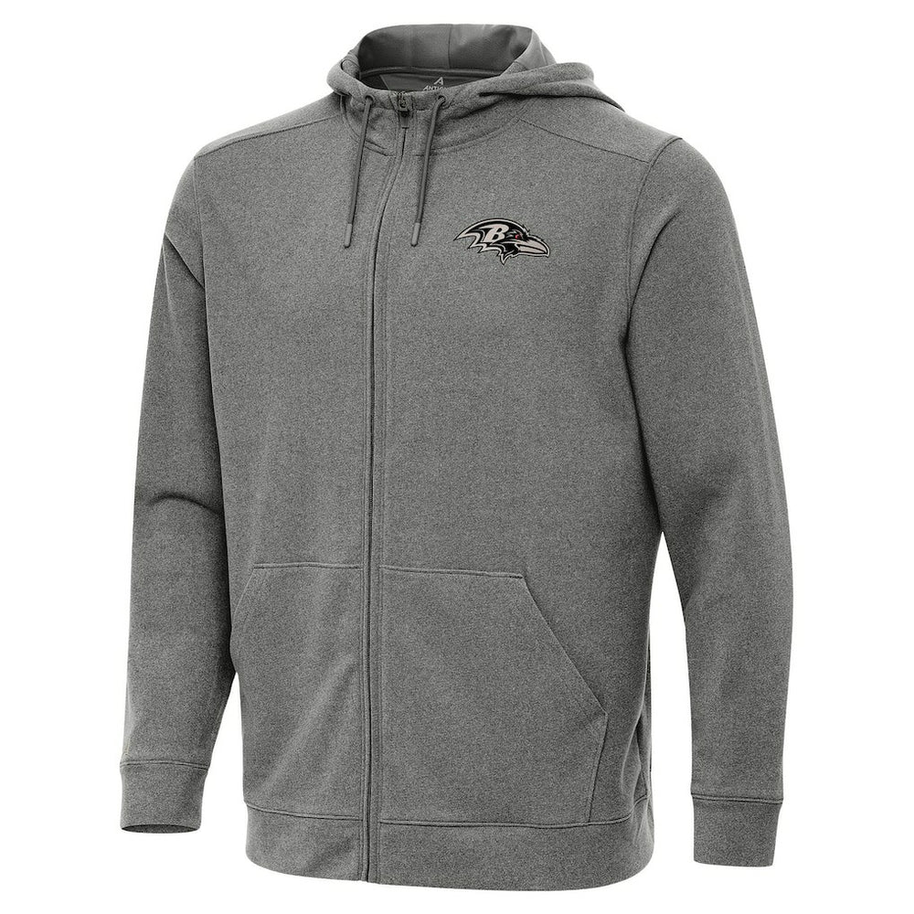 Baltimore Ravens Antigua Effortless Full-Zip Hoodie Jacket Heather Black - NFL