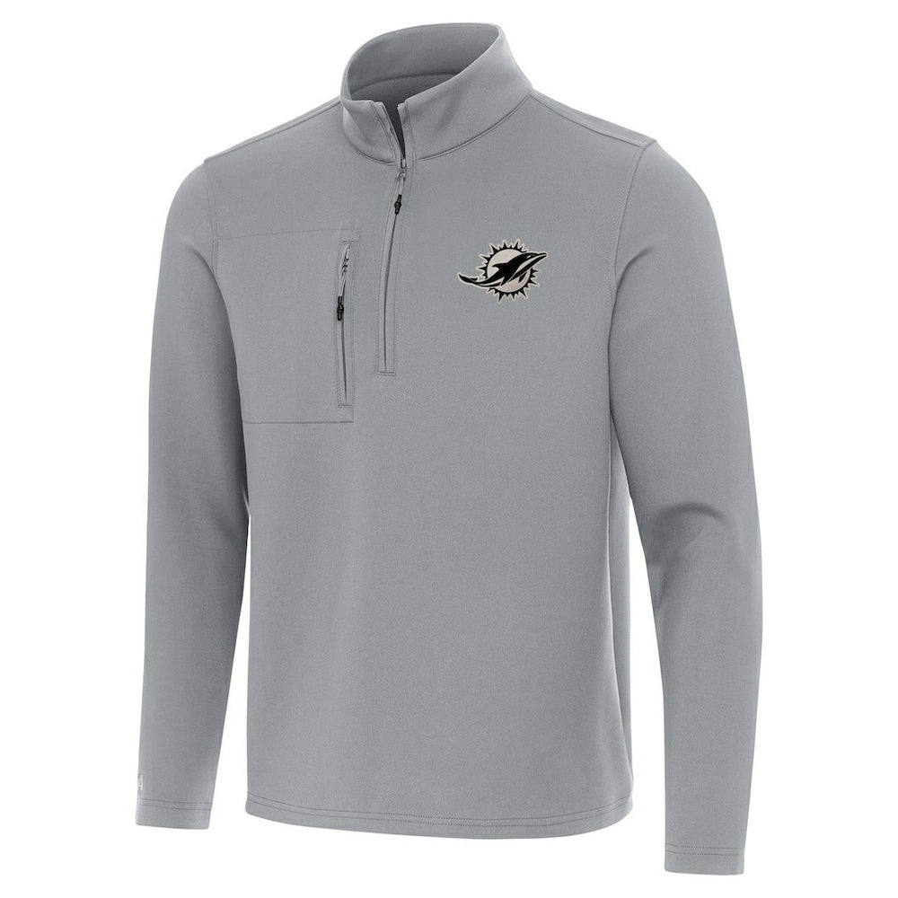 Miami Dolphins Antigua Insider Quarter-Zip Jacket Gray - NFL
