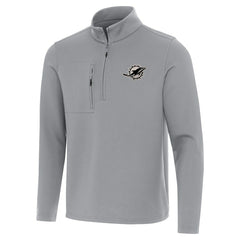 Miami Dolphins Antigua Insider Quarter-Zip Jacket Gray - NFL