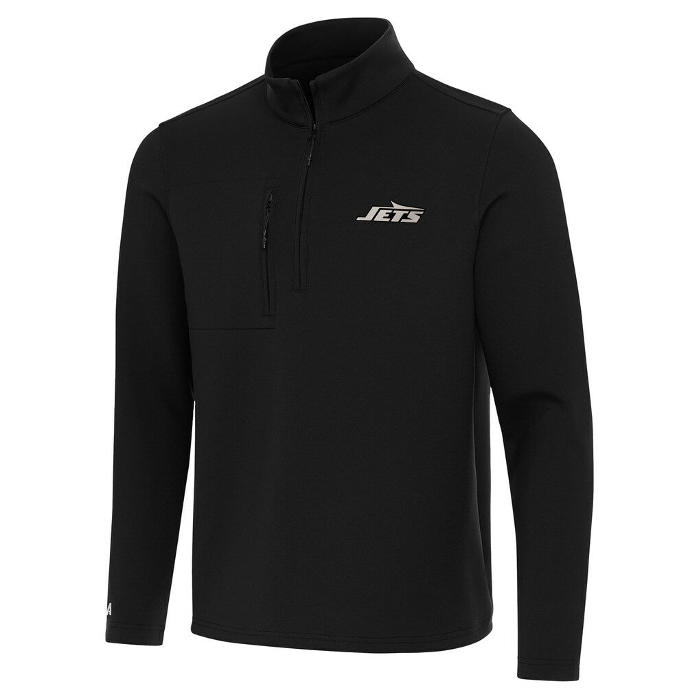 New York Jets Antigua Insider Quarter-Zip Jacket Black - NFL